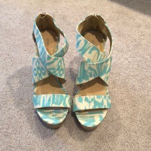 Aqua and cream Wedges - just fab